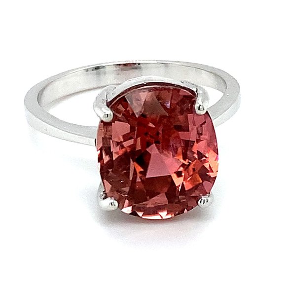 Rubellite 10.05ct Solid 14K White Gold Ring - Picture 1 of 6